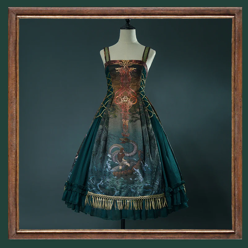 Ragnarok - Nordic Style Loki Lolita JSK SK Dress - Image 27
