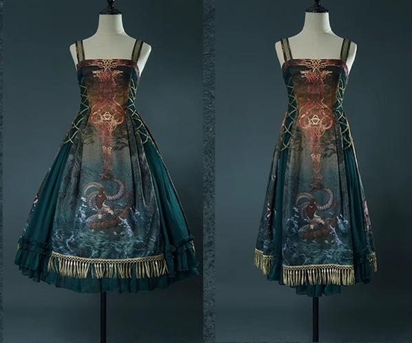 Ragnarok - Nordic Style Loki Lolita JSK SK Dress - Image 28