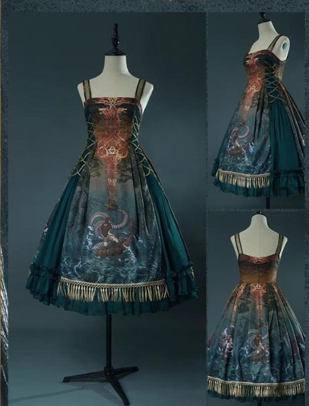 Ragnarok - Nordic Style Loki Lolita JSK SK Dress - Image 29