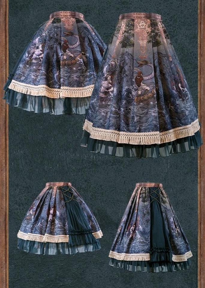 Ragnarok - Nordic Style Loki Lolita JSK SK Dress - Image 37
