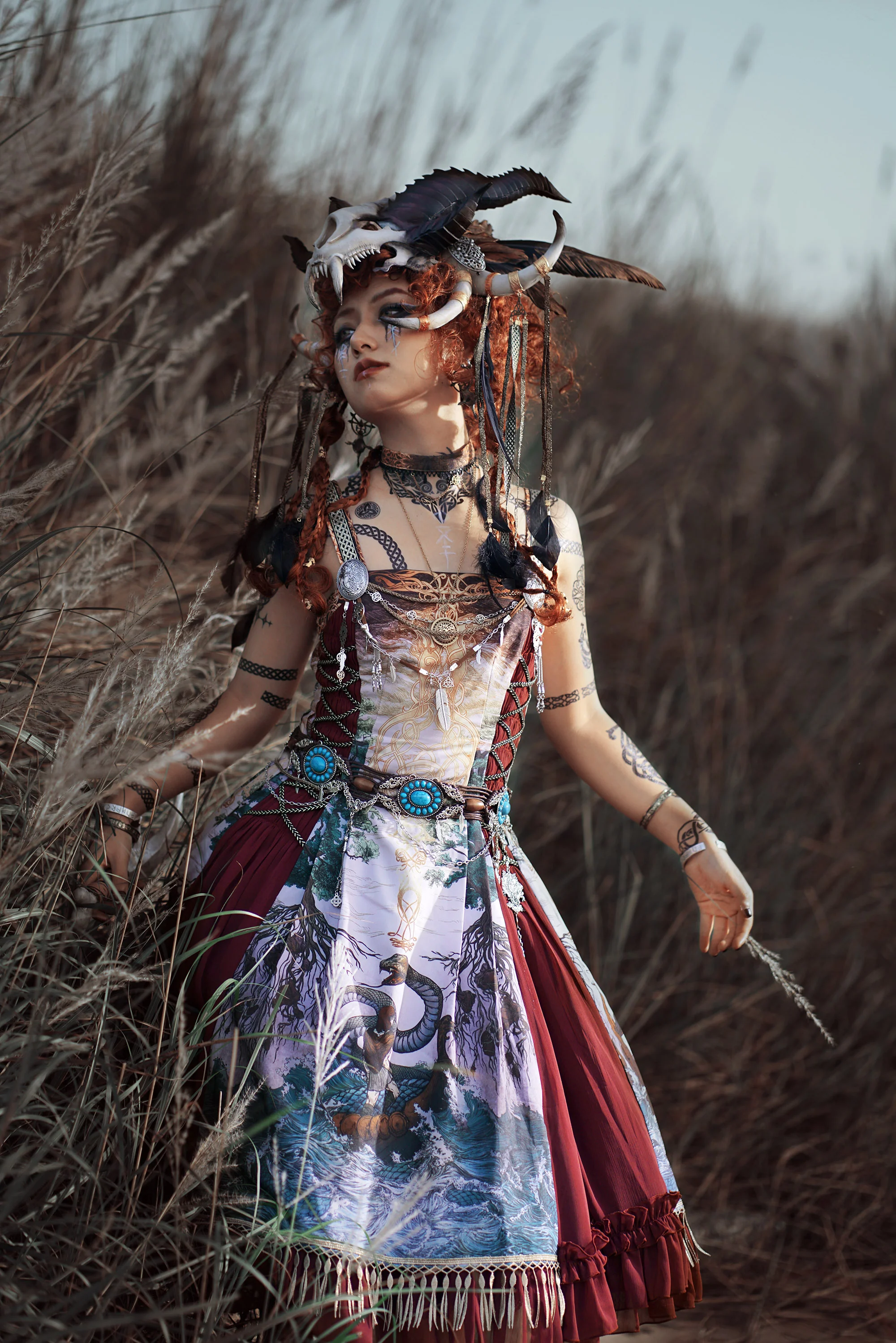 Ragnarok - Nordic Style Loki Lolita JSK SK Dress - Image 39