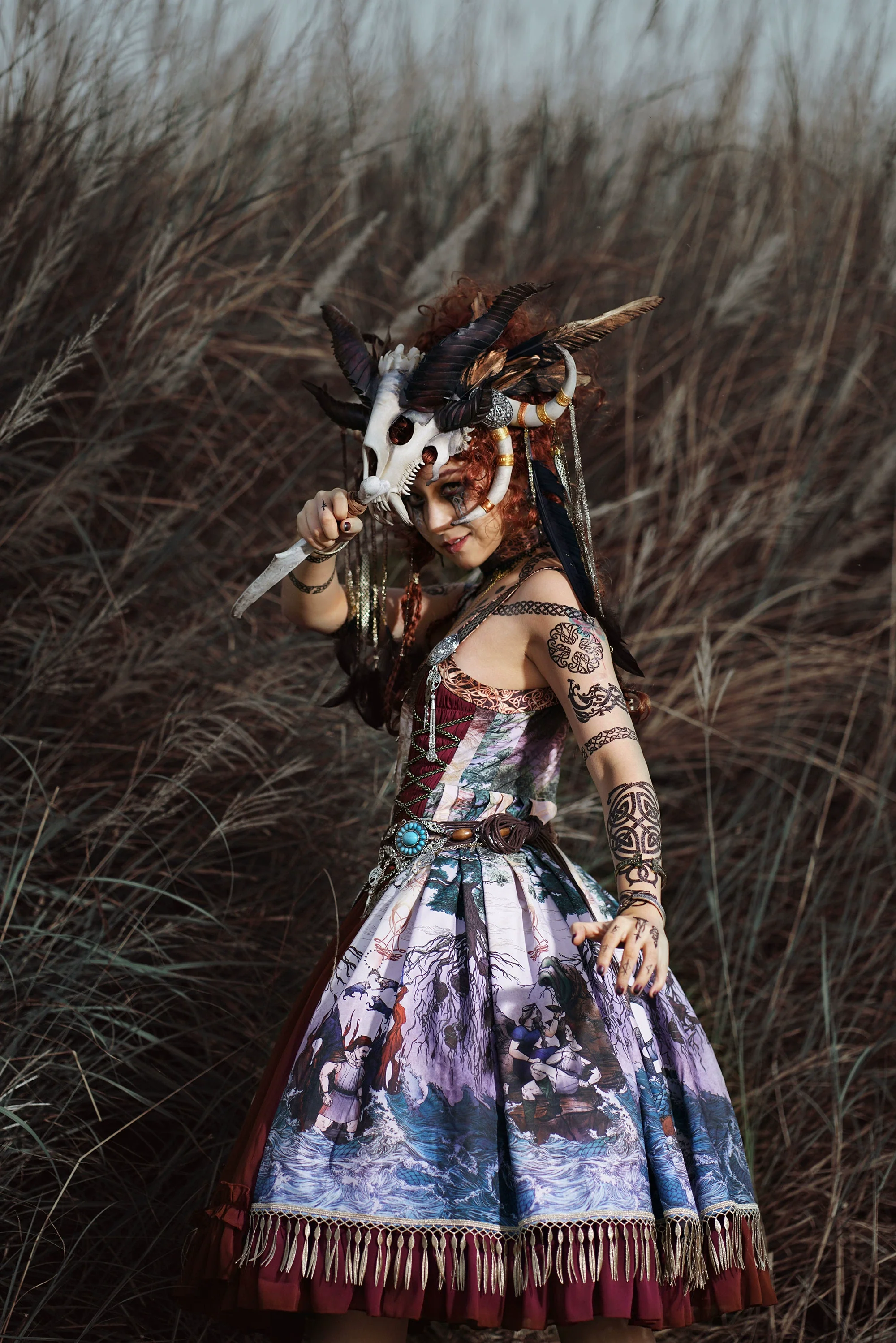 Ragnarok - Nordic Style Loki Lolita JSK SK Dress - Image 42