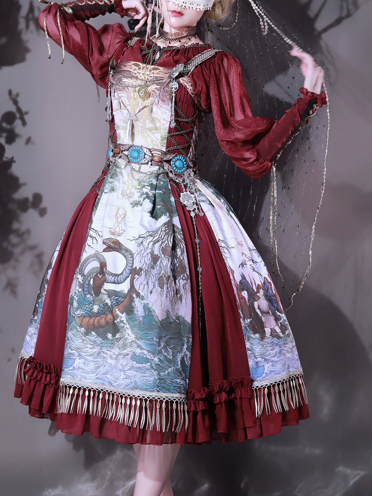 Ragnarok - Nordic Style Loki Lolita JSK SK Dress - Image 49