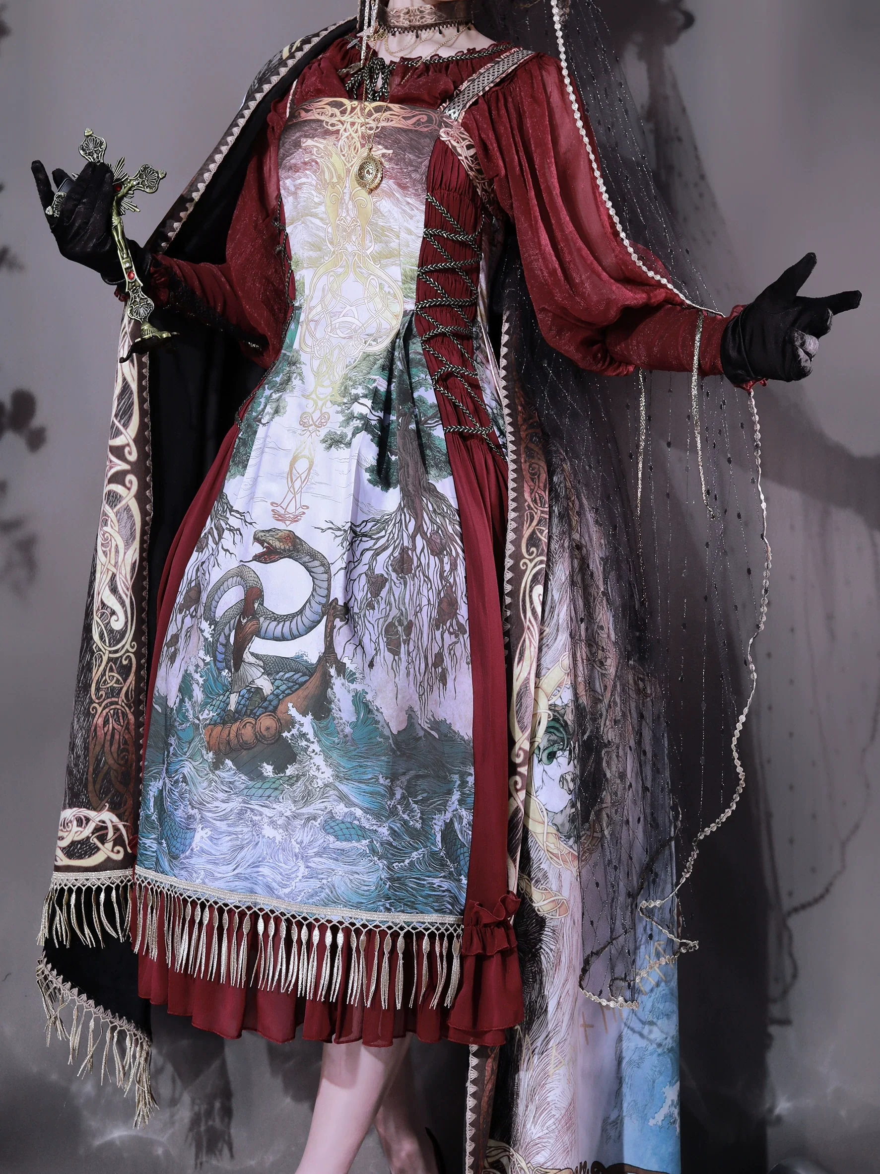 Ragnarok - Nordic Style Loki Lolita JSK SK Dress - Image 50