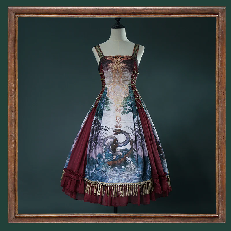 Ragnarok - Nordic Style Loki Lolita JSK SK Dress - Image 52