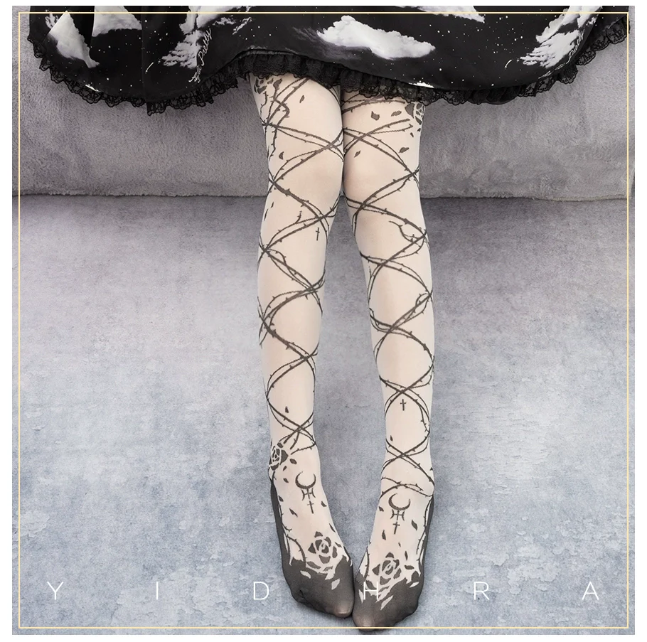 Glass Yarn Gothic Lolita Tights for Tropical Elegance - Image 11