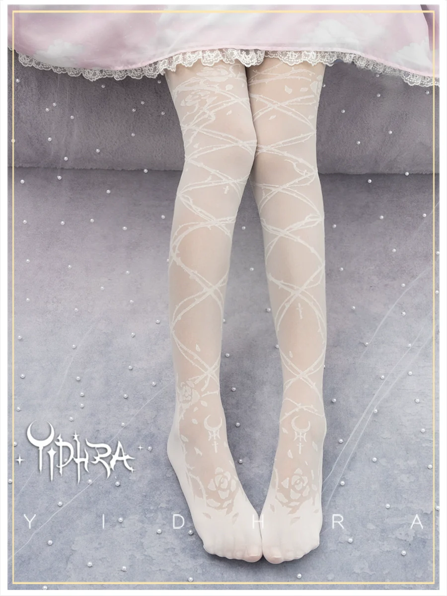 Glass Yarn Gothic Lolita Tights for Tropical Elegance - Image 12