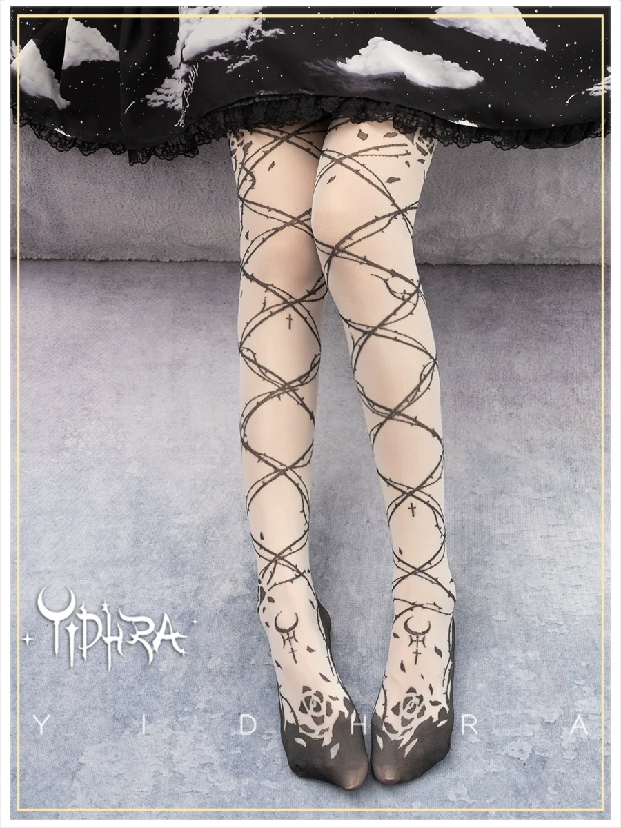 Glass Yarn Gothic Lolita Tights for Tropical Elegance - Image 14