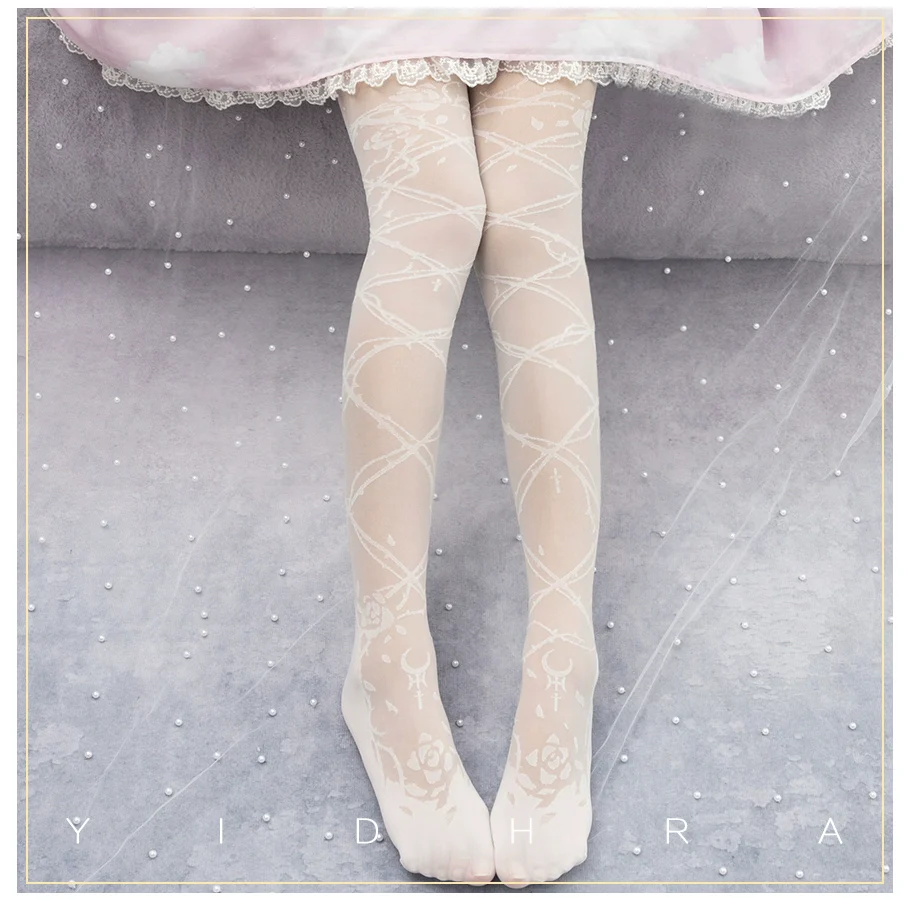 Glass Yarn Gothic Lolita Tights for Tropical Elegance - Image 17