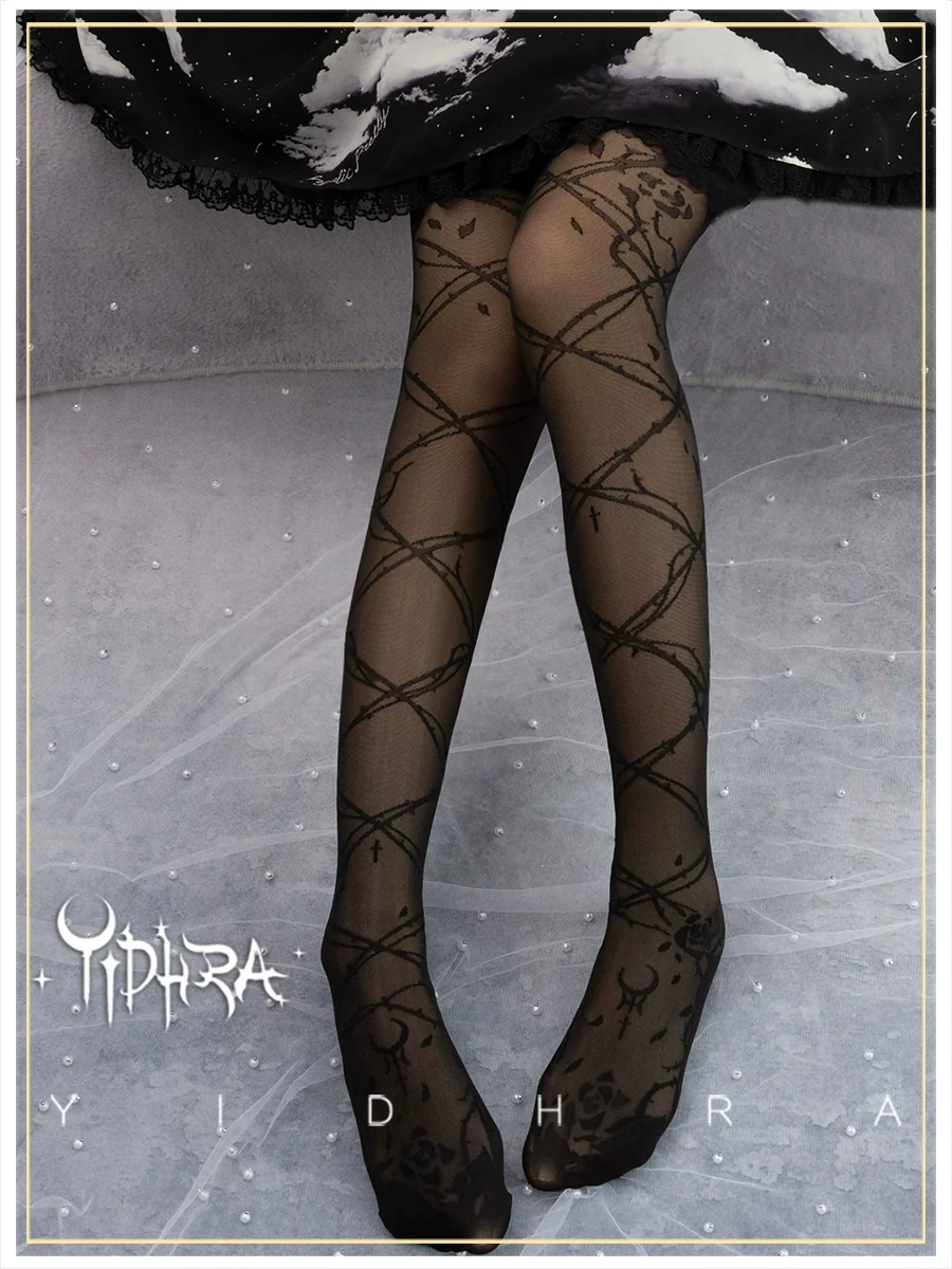 Glass Yarn Gothic Lolita Tights for Tropical Elegance - Image 22