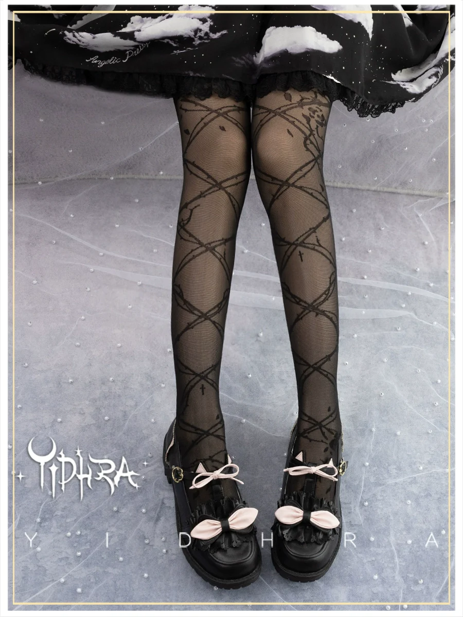 Glass Yarn Gothic Lolita Tights for Tropical Elegance - Image 23