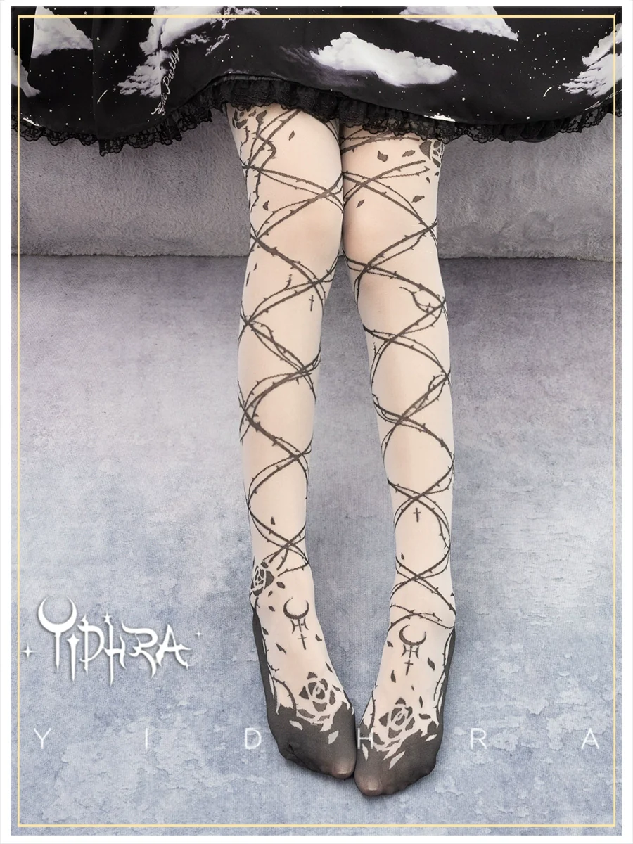 Glass Yarn Gothic Lolita Tights for Tropical Elegance - Image 6