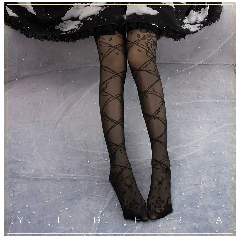Glass Yarn Gothic Lolita Tights for Tropical Elegance - Image 7
