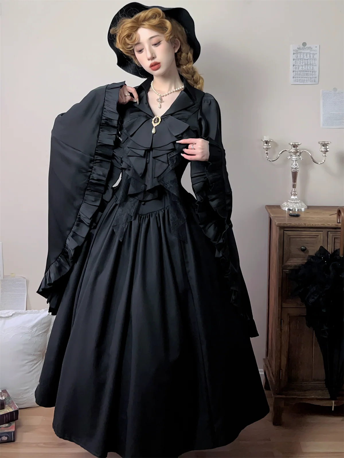 Muppet Mind Ben - Crow's Dinner - Gorgeous Lolita Jabot with Detachable Brooch - Image 4