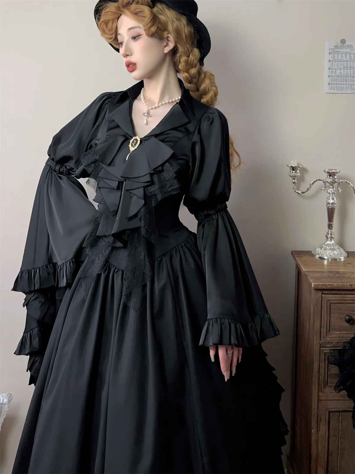 Muppet Mind Ben - Crow's Dinner - Gorgeous Lolita Jabot with Detachable Brooch - Image 5