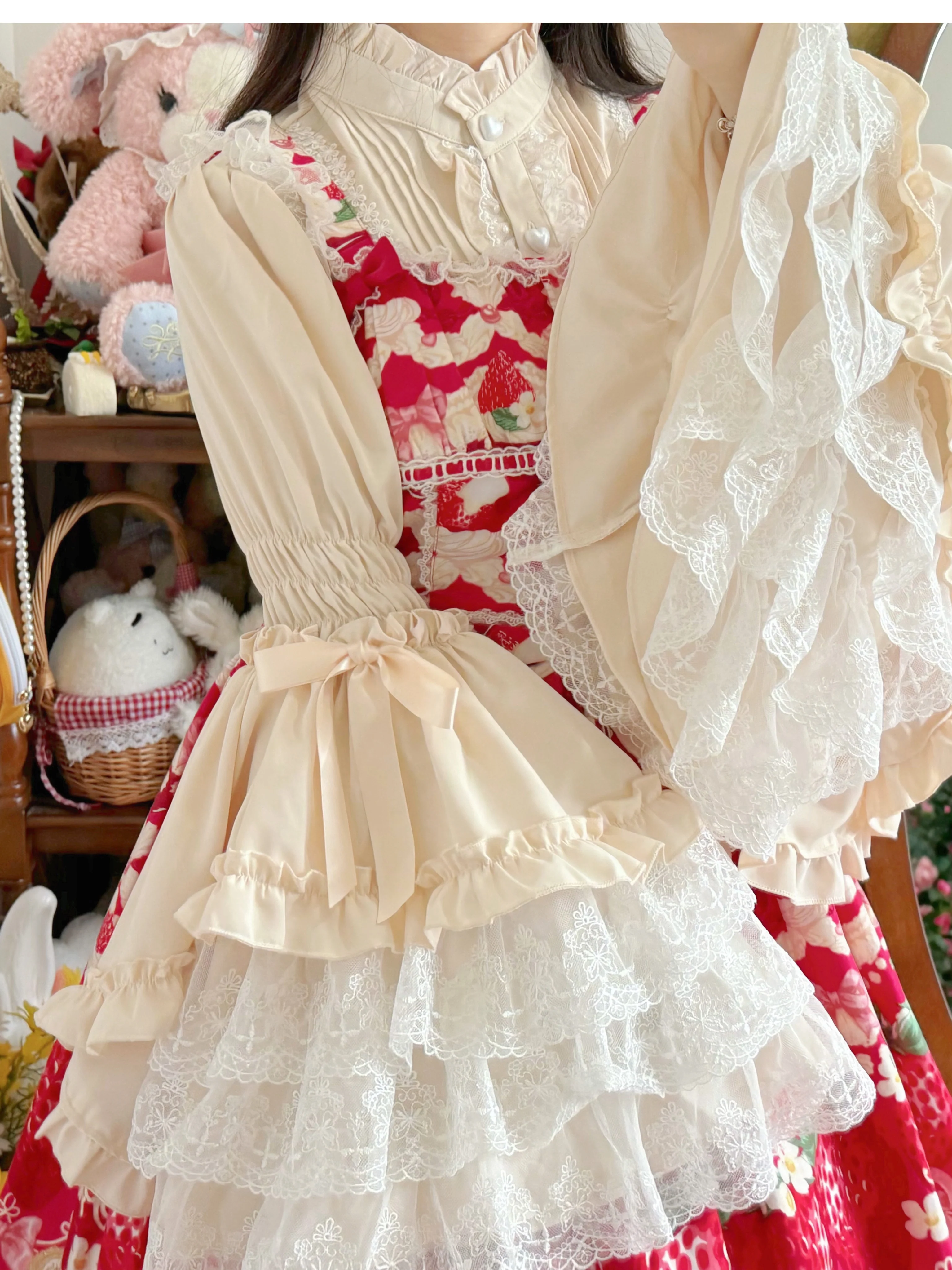 Gorgeous Sweet Lace Lolita Shirt, Hime Sleeve - Image 7