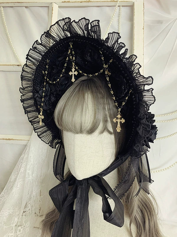 Sweet Jelly Lolita - Goth Lolita Bornet Elegant BNT Headdress - Image 2