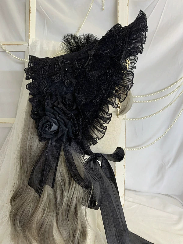 Sweet Jelly Lolita - Goth Lolita Bornet Elegant BNT Headdress - Image 5