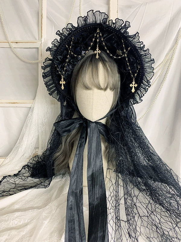 Sweet Jelly Lolita - Goth Lolita Bornet Elegant BNT Headdress - Image 7