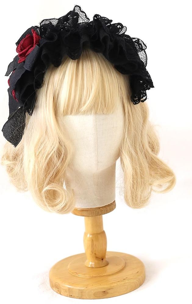 Xiaogui - Goth Lolita Headwear Black Lace KC - Image 4