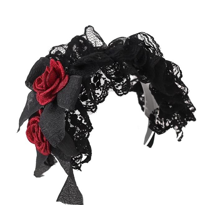 Xiaogui - Goth Lolita Headwear Black Lace KC - Image 5