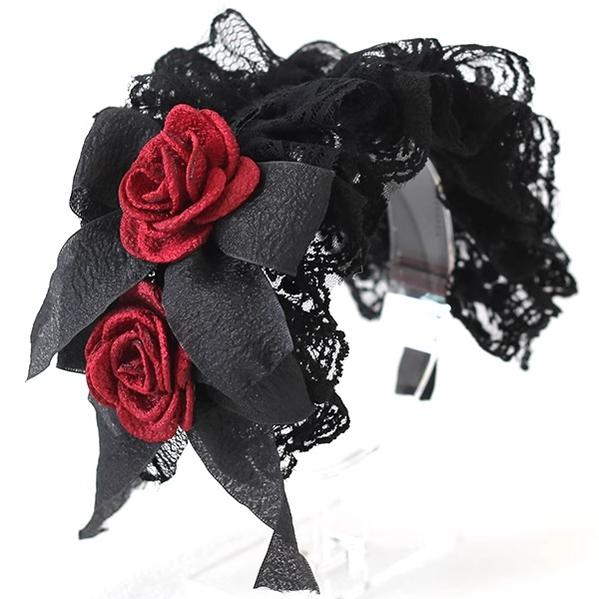Xiaogui - Goth Lolita Headwear Black Lace KC - Image 6