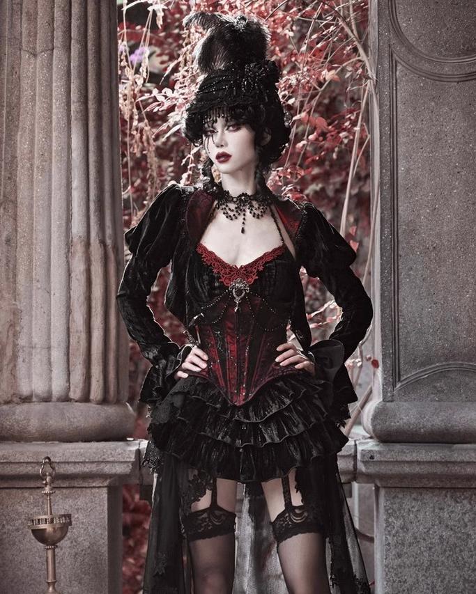 Blood Supply - Duchess - Velvet Gothic Lolita Dress, Corset & Skirt - Image 14