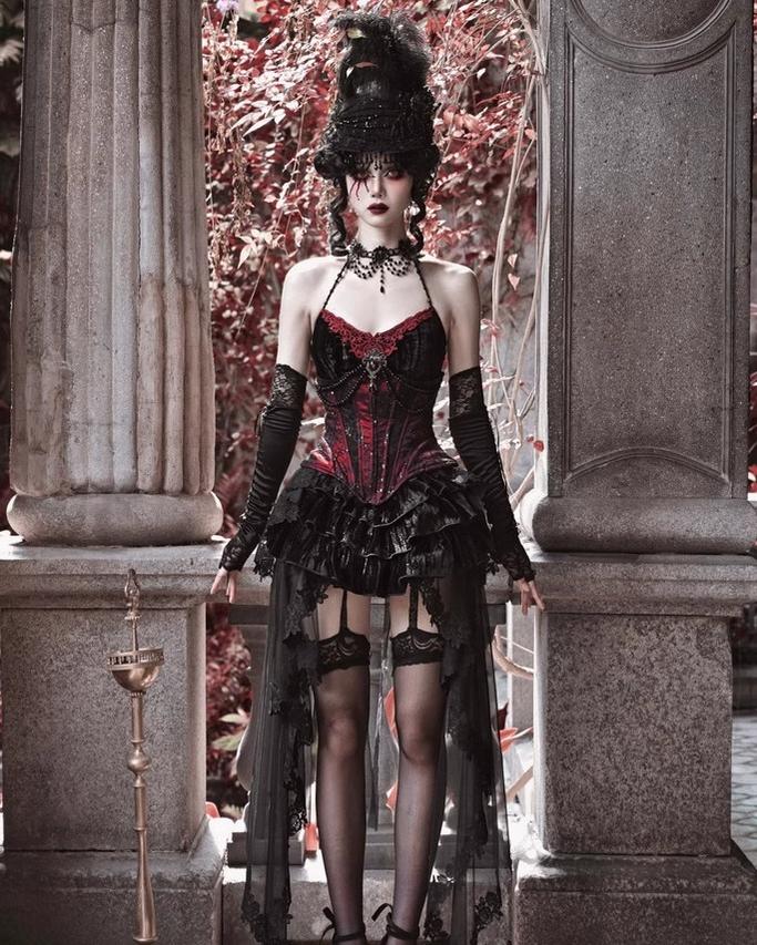 Blood Supply - Duchess - Velvet Gothic Lolita Dress, Corset & Skirt - Image 2