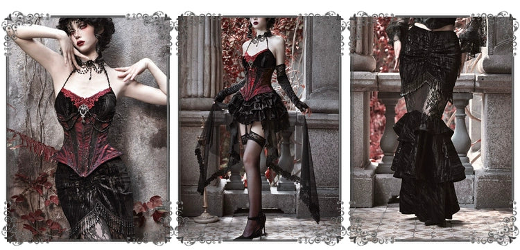 Blood Supply - Duchess - Velvet Gothic Lolita Dress, Corset & Skirt - Image 24