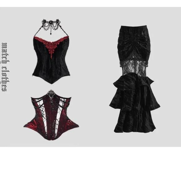 Blood Supply - Duchess - Velvet Gothic Lolita Dress, Corset & Skirt - Image 29