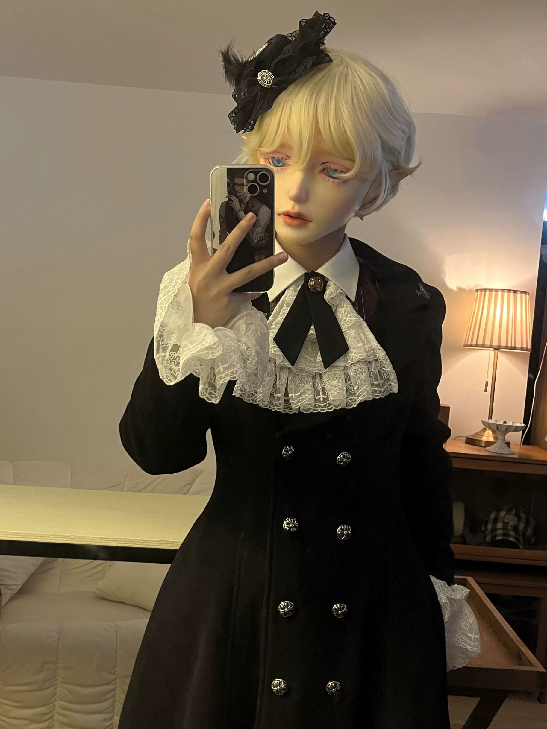 Downfall Dawn - Gothic Lolita Black Double-Breasted Coat - Image 10