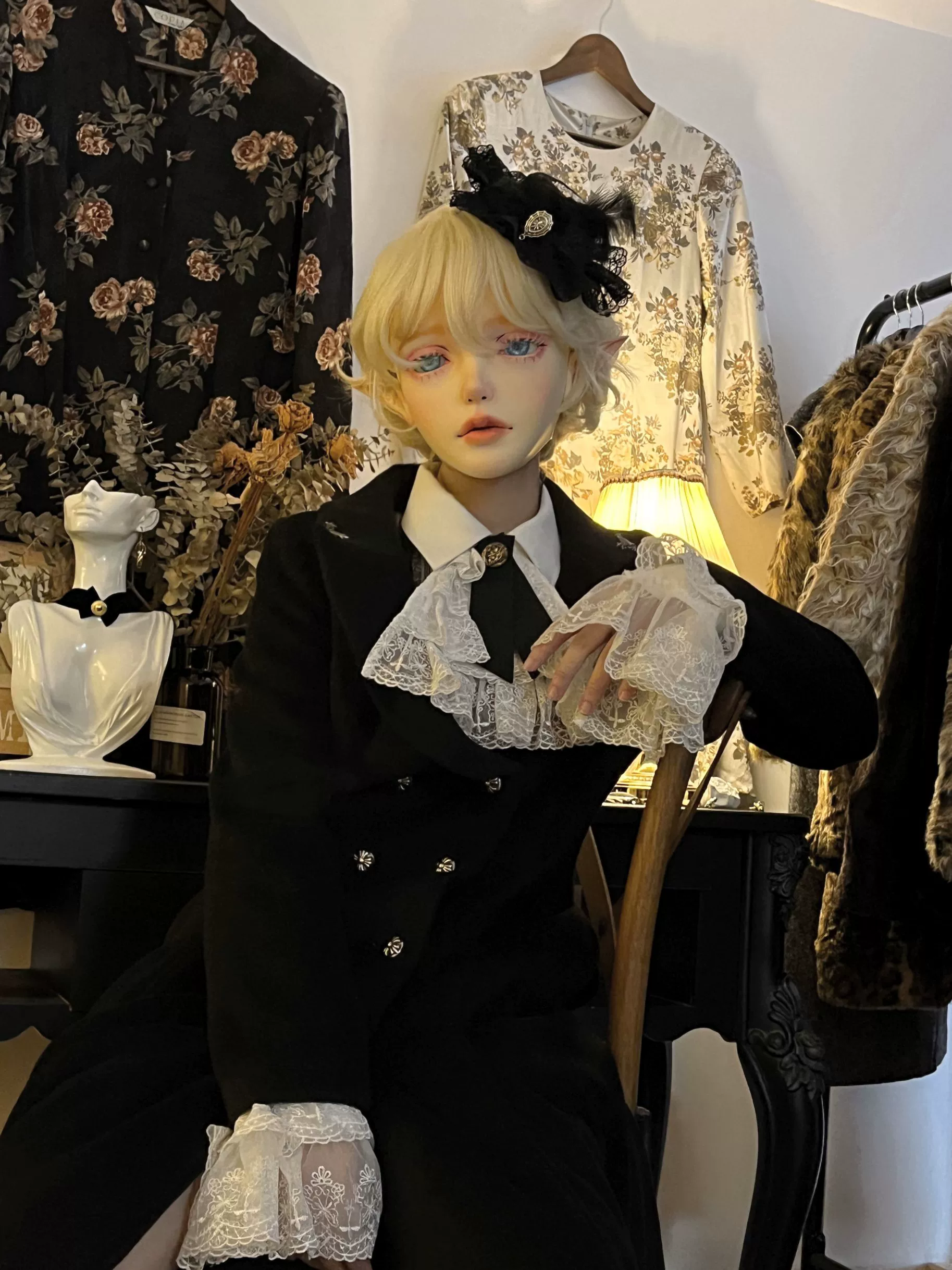 Downfall Dawn - Gothic Lolita Black Double-Breasted Coat - Image 11