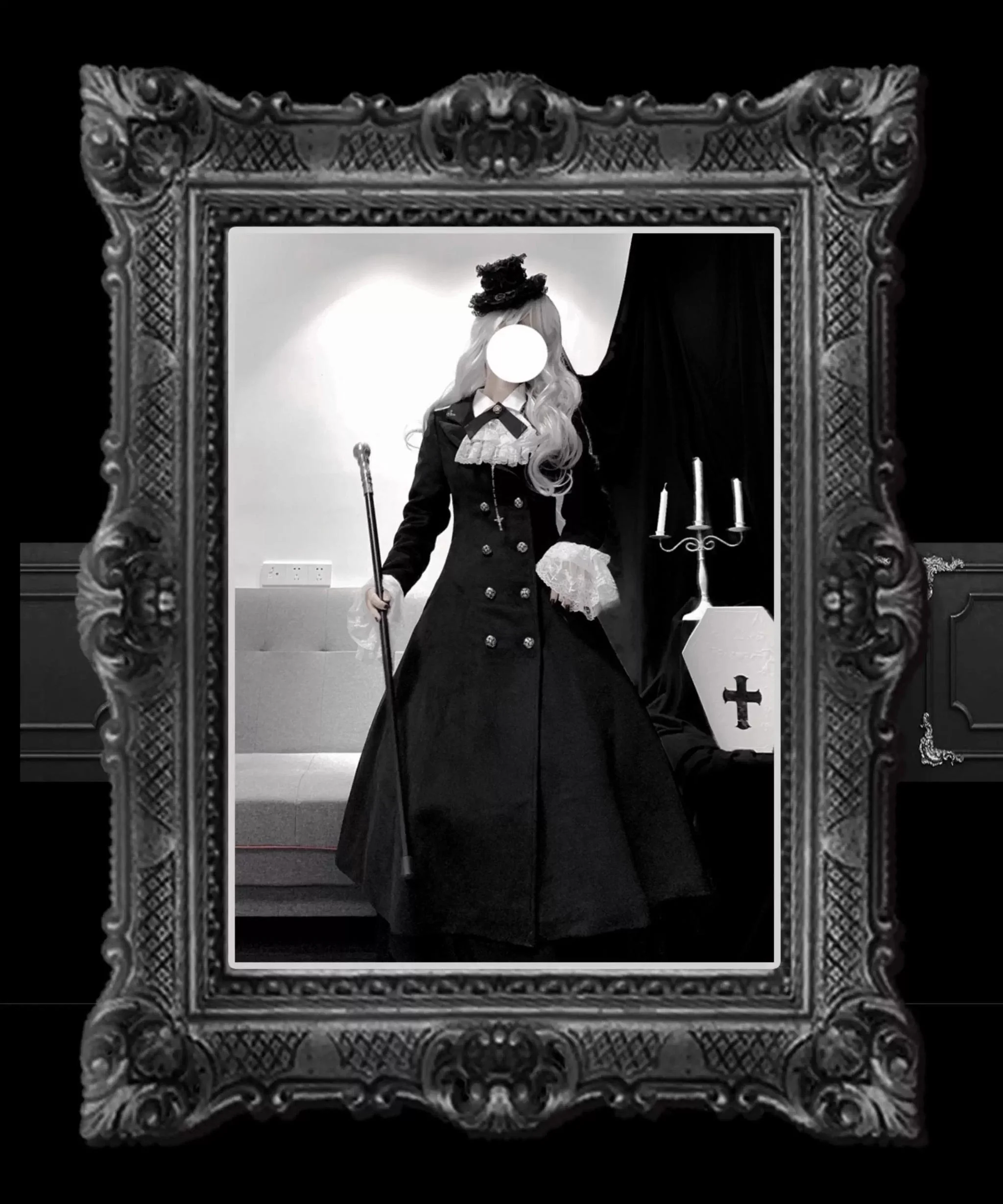 Downfall Dawn - Gothic Lolita Black Double-Breasted Coat - Image 12