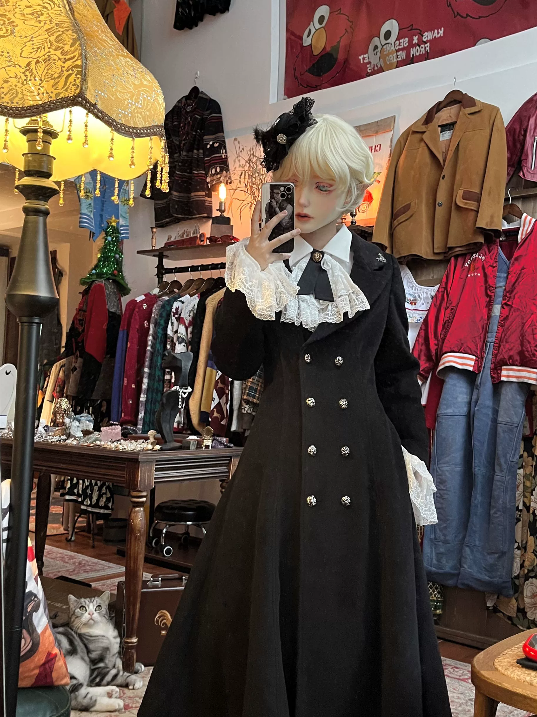 Downfall Dawn - Gothic Lolita Black Double-Breasted Coat - Image 8