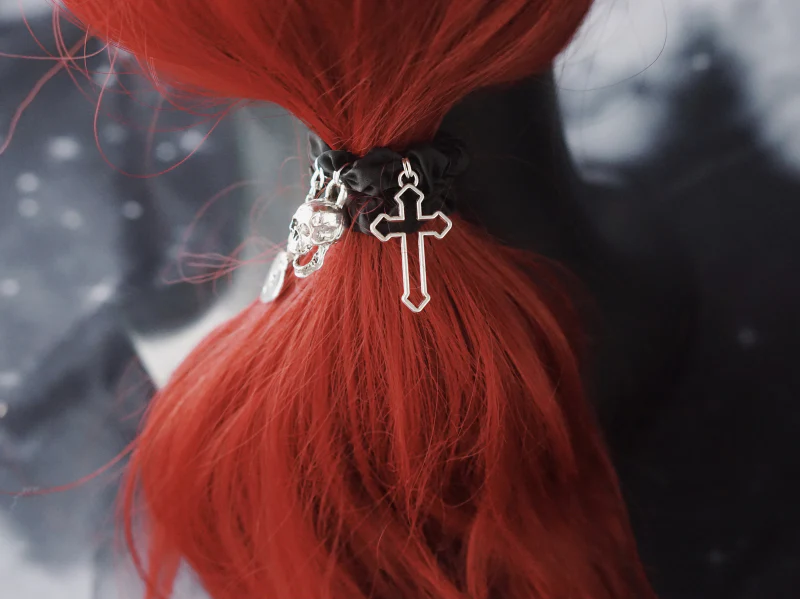 Strange Sugar - Gothic Lolita Black Hardware Skull Spider Hairband - Image 10