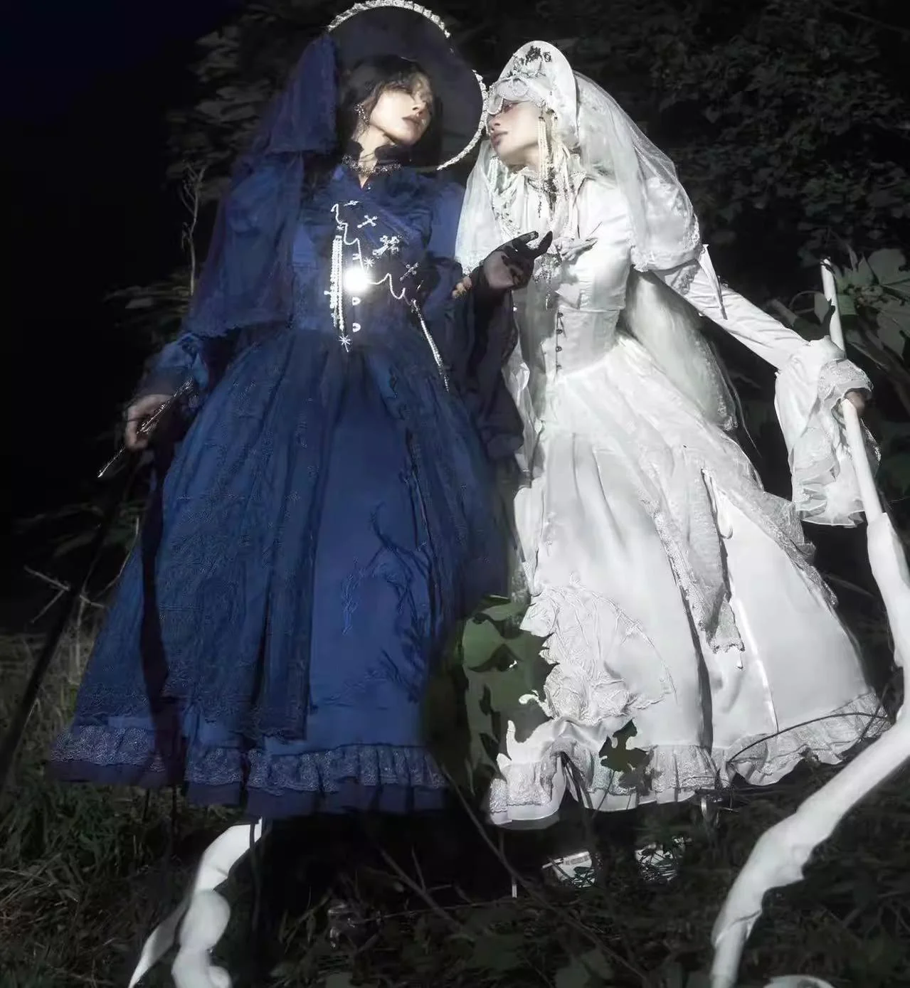 Dragon Bone - Gothic Lolita Blouse, Irregular Swallowtail Flounce Hem - Image 12