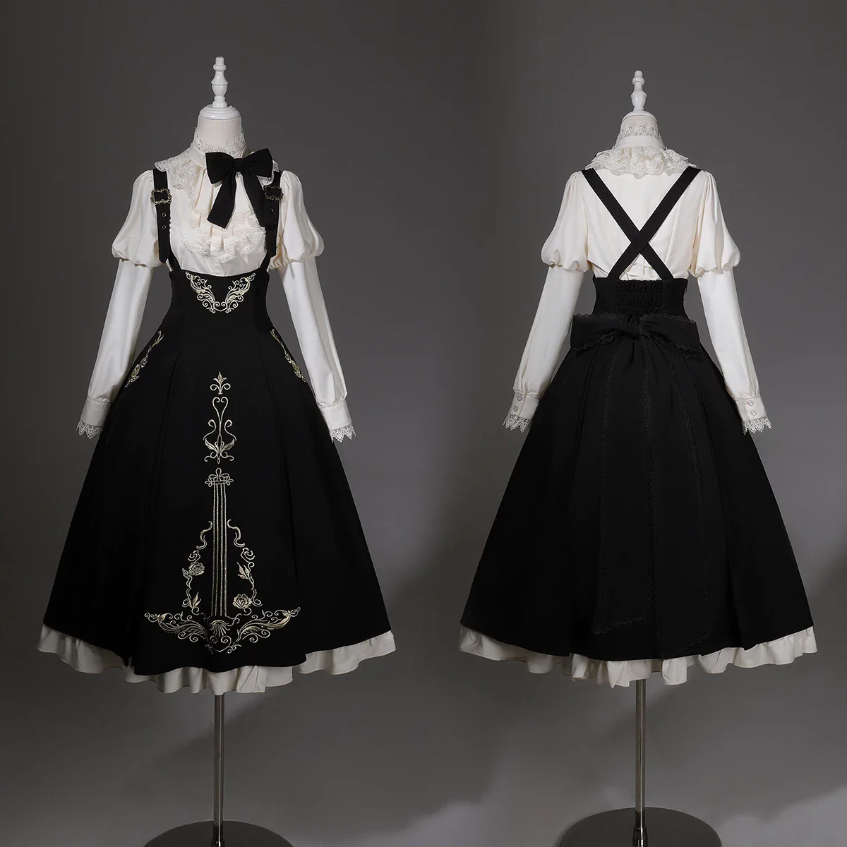 Violin Variations - Gothic Lolita Bust-supporting Dress Set, Violin Embroidery - Image 18