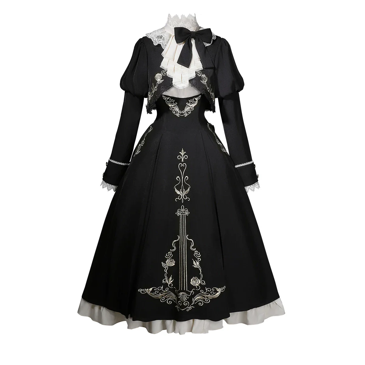 Violin Variations - Gothic Lolita Bust-supporting Dress Set, Violin Embroidery - Image 20