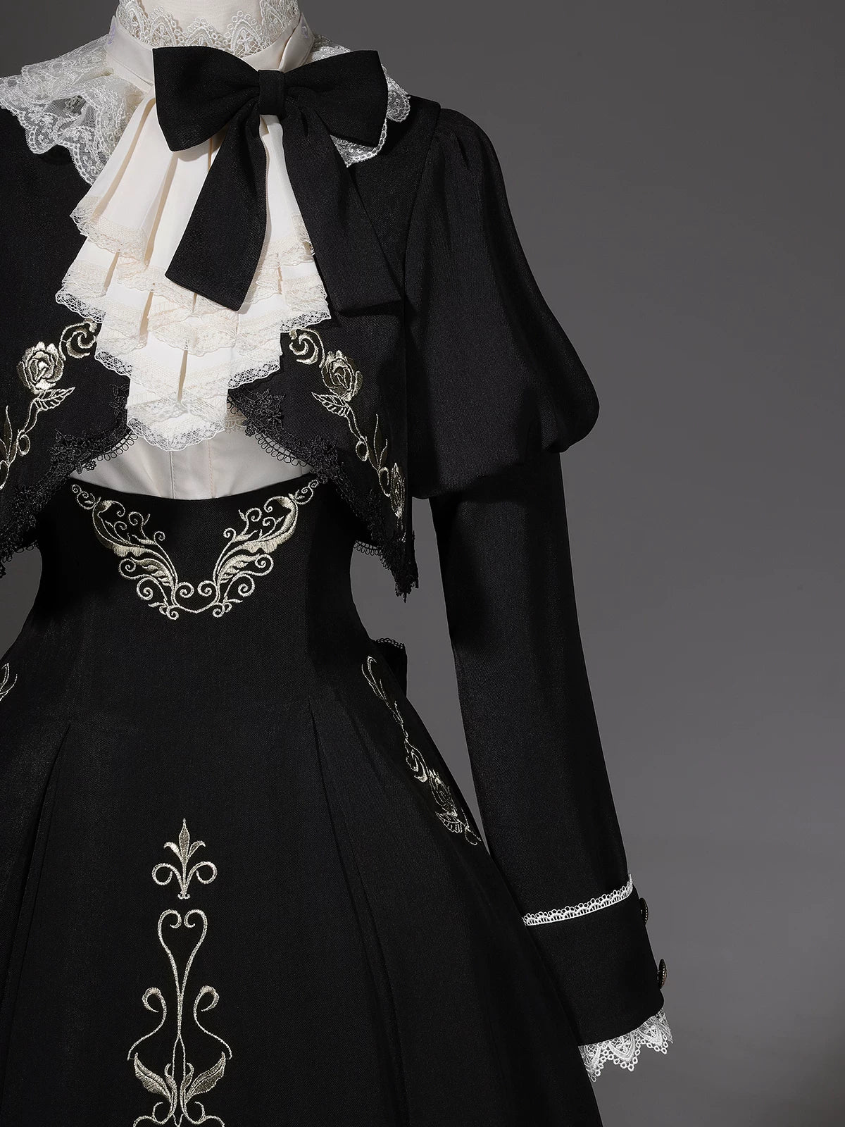 Violin Variations - Gothic Lolita Bust-supporting Dress Set, Violin Embroidery - Image 4