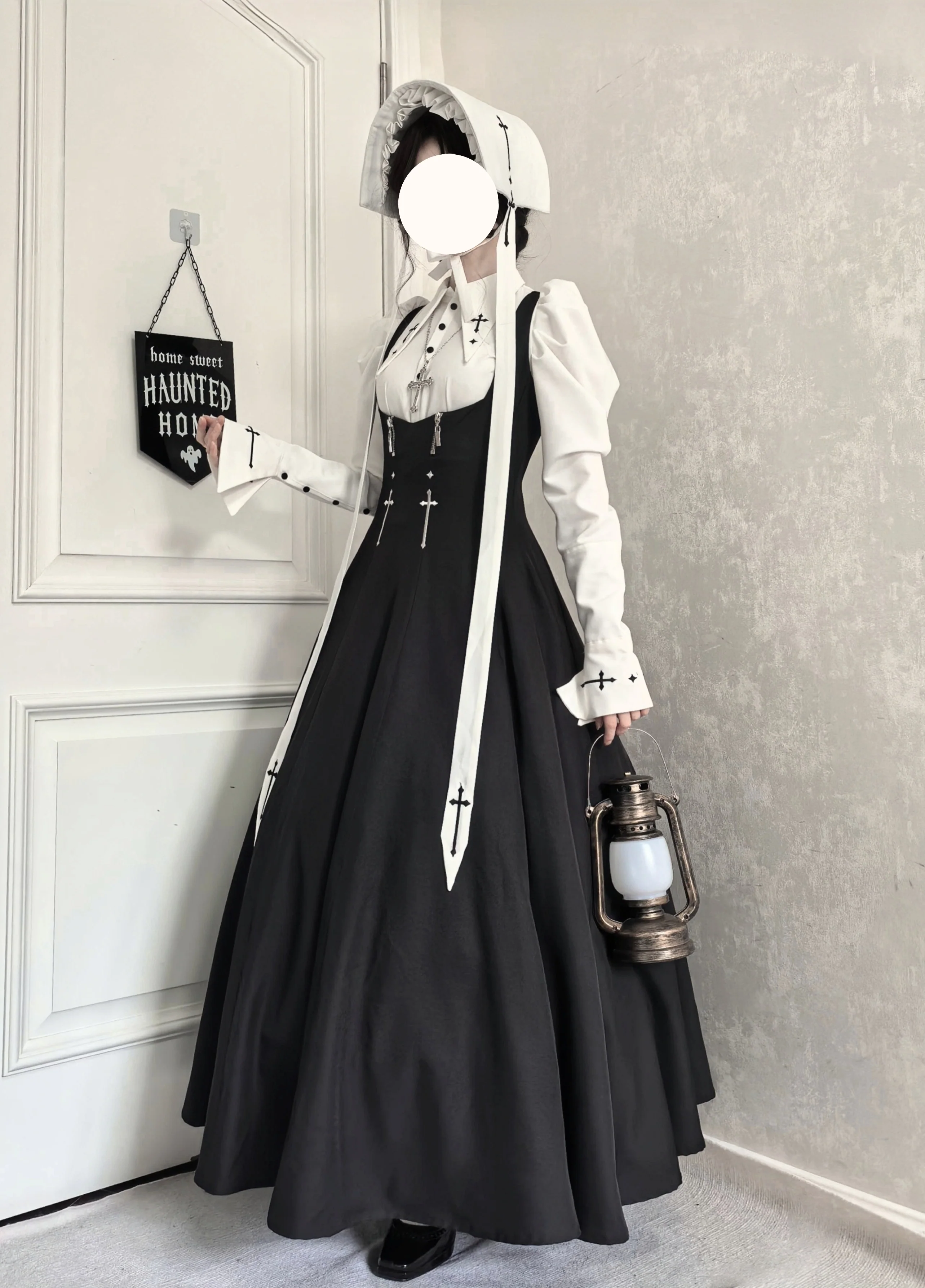 Wild Bloom Freedom - Gothic Lolita Bust-supporting JSK Set, Cross Embroidery - Image 4