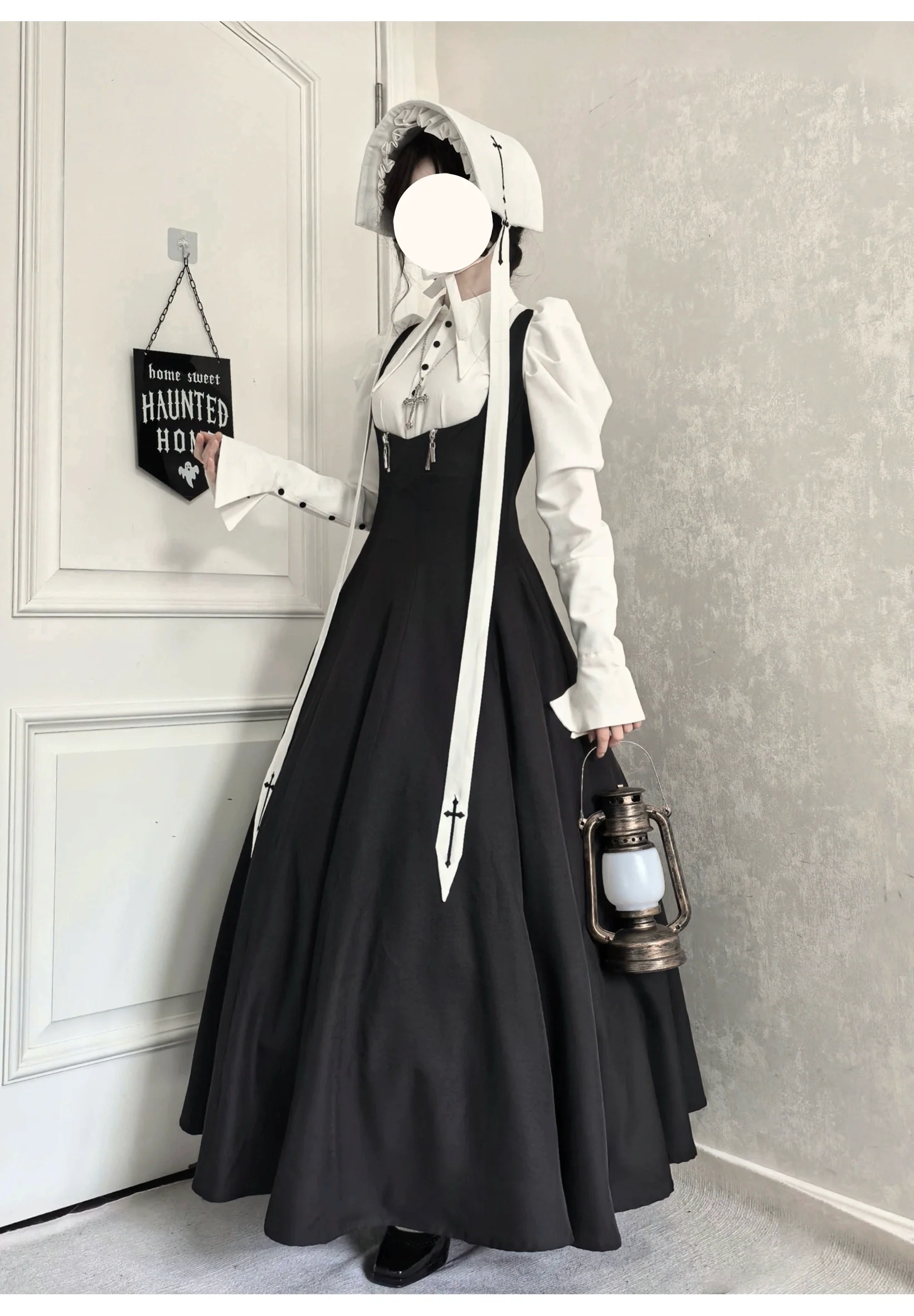Wild Bloom Freedom - Gothic Lolita Bust-supporting JSK Set, Cross Embroidery - Image 5