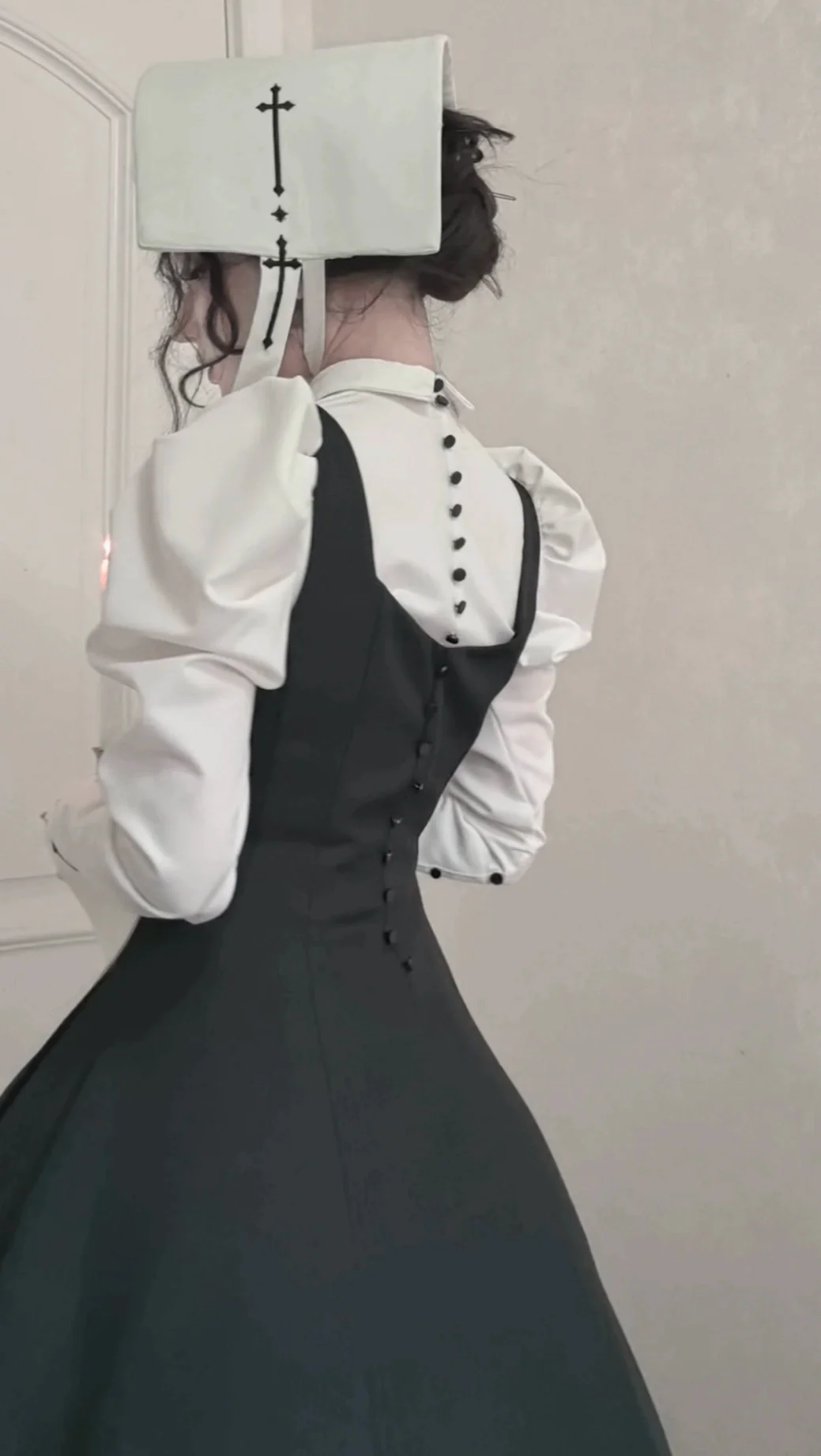 Wild Bloom Freedom - Gothic Lolita Bust-supporting JSK Set, Cross Embroidery - Image 6