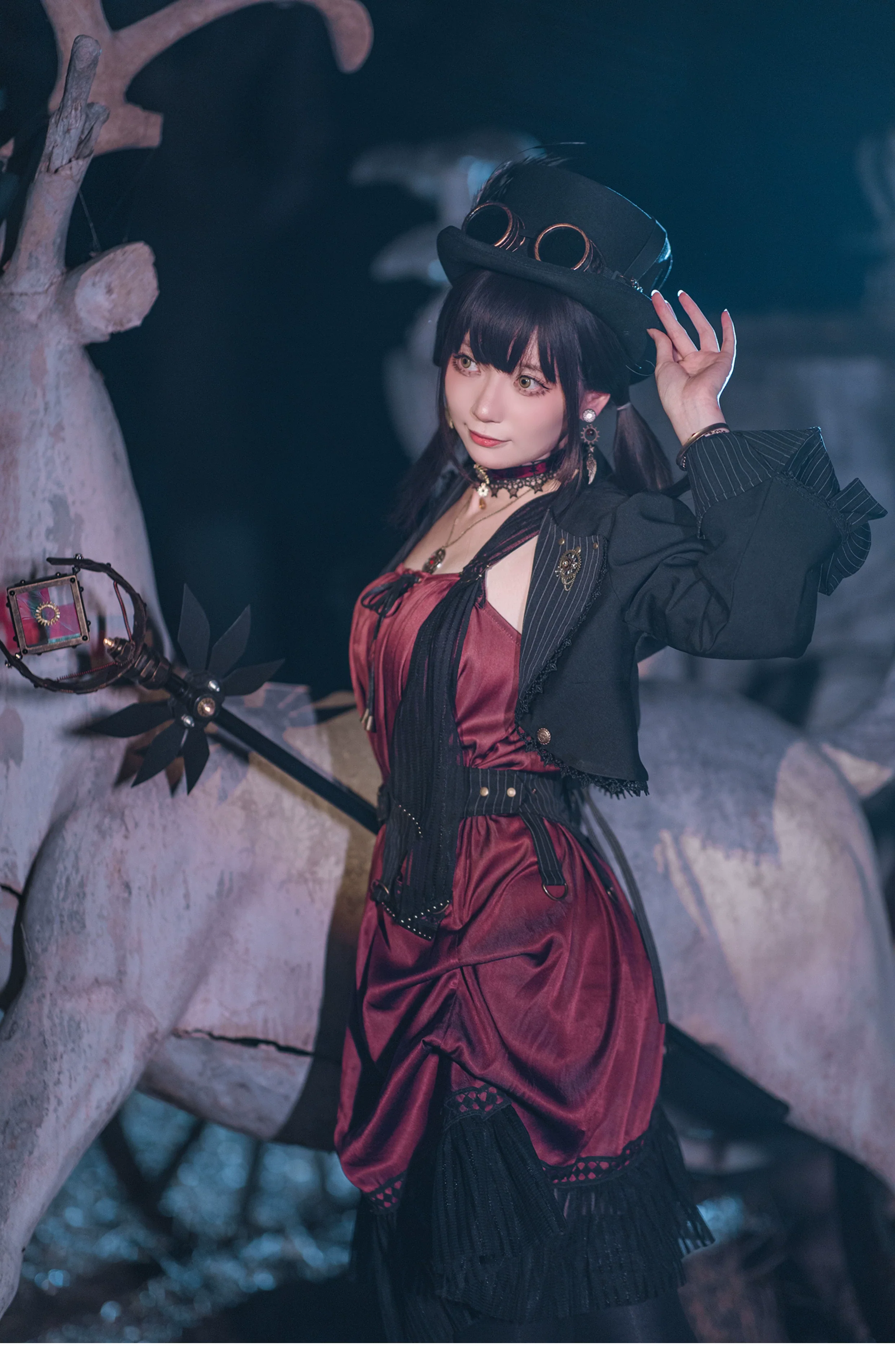 Mr. Yi's Steam Continent - Gothic Lolita Cardigan Long Sleeve Black Short Jacket - Image 11