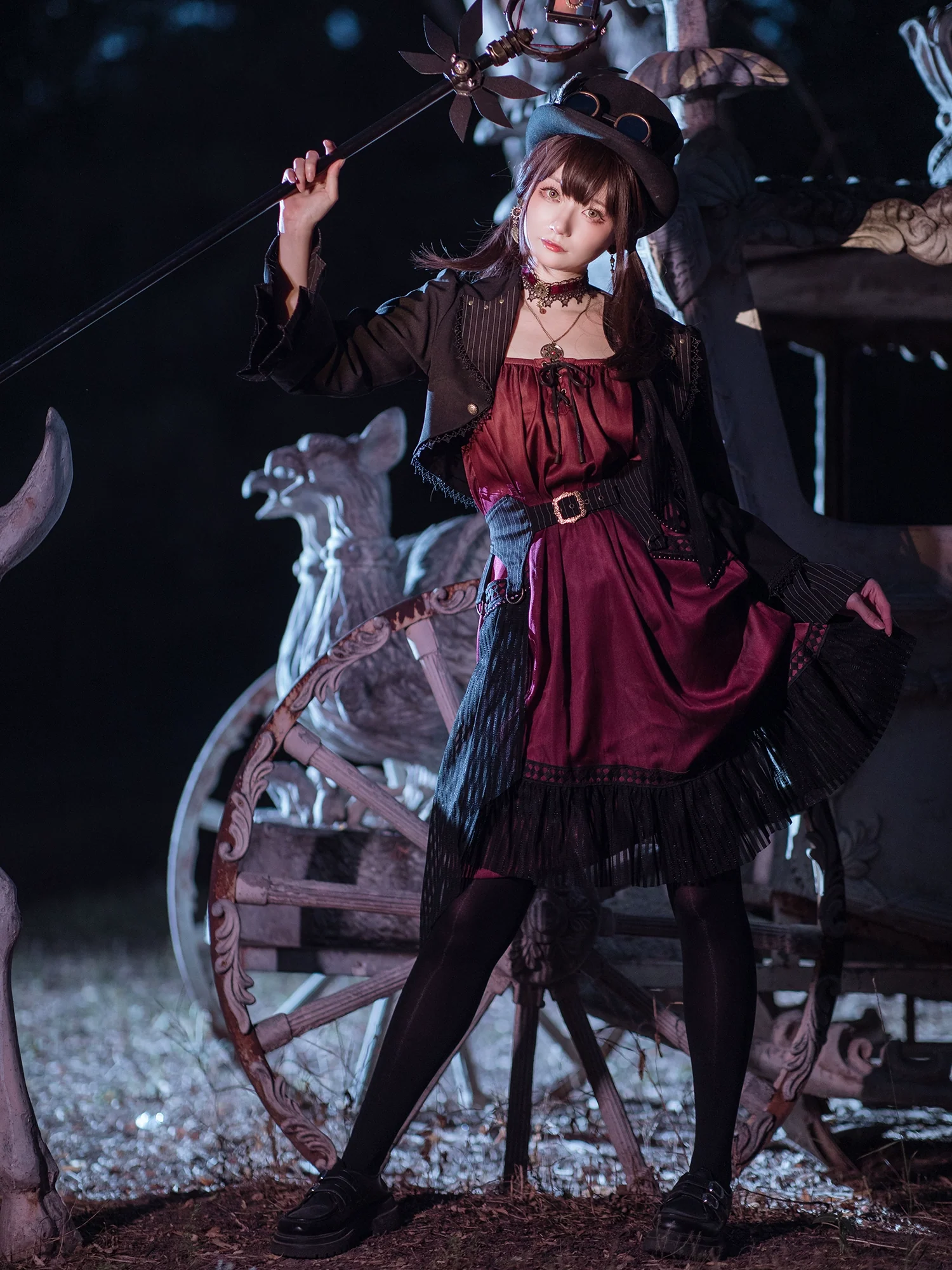 Mr. Yi's Steam Continent - Gothic Lolita Cardigan Long Sleeve Black Short Jacket - Image 16