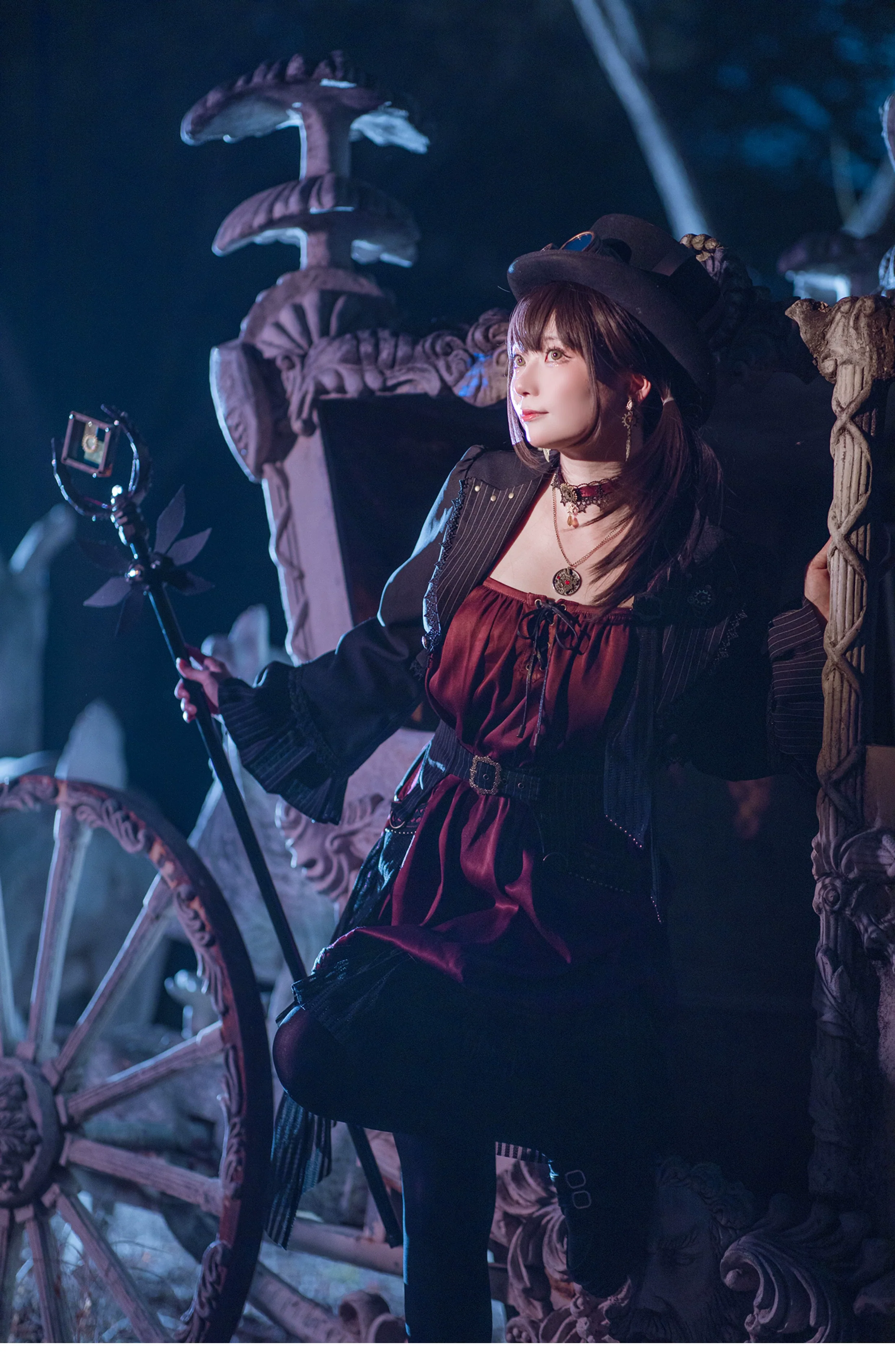 Mr. Yi's Steam Continent - Gothic Lolita Cardigan Long Sleeve Black Short Jacket - Image 19