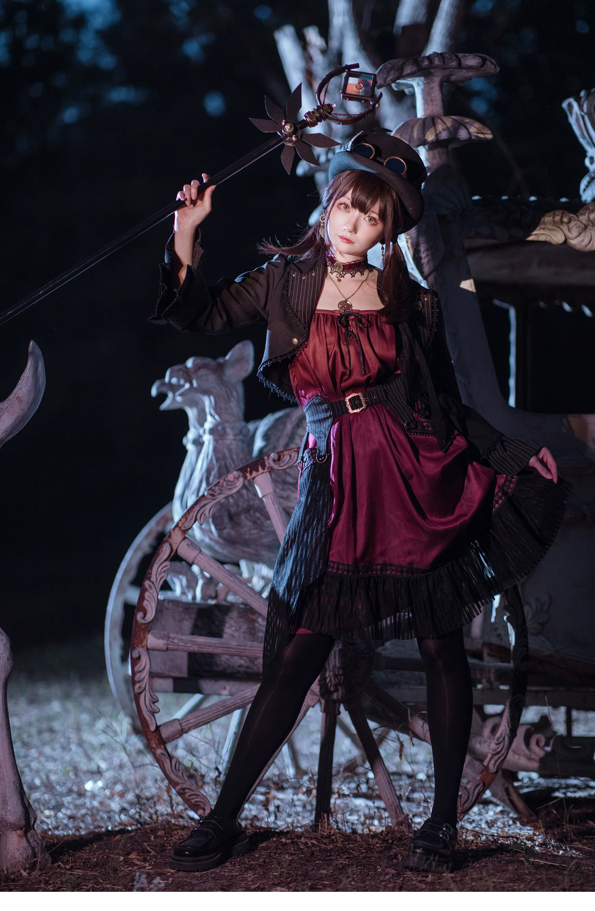 Mr. Yi's Steam Continent - Gothic Lolita Cardigan Long Sleeve Black Short Jacket - Image 22