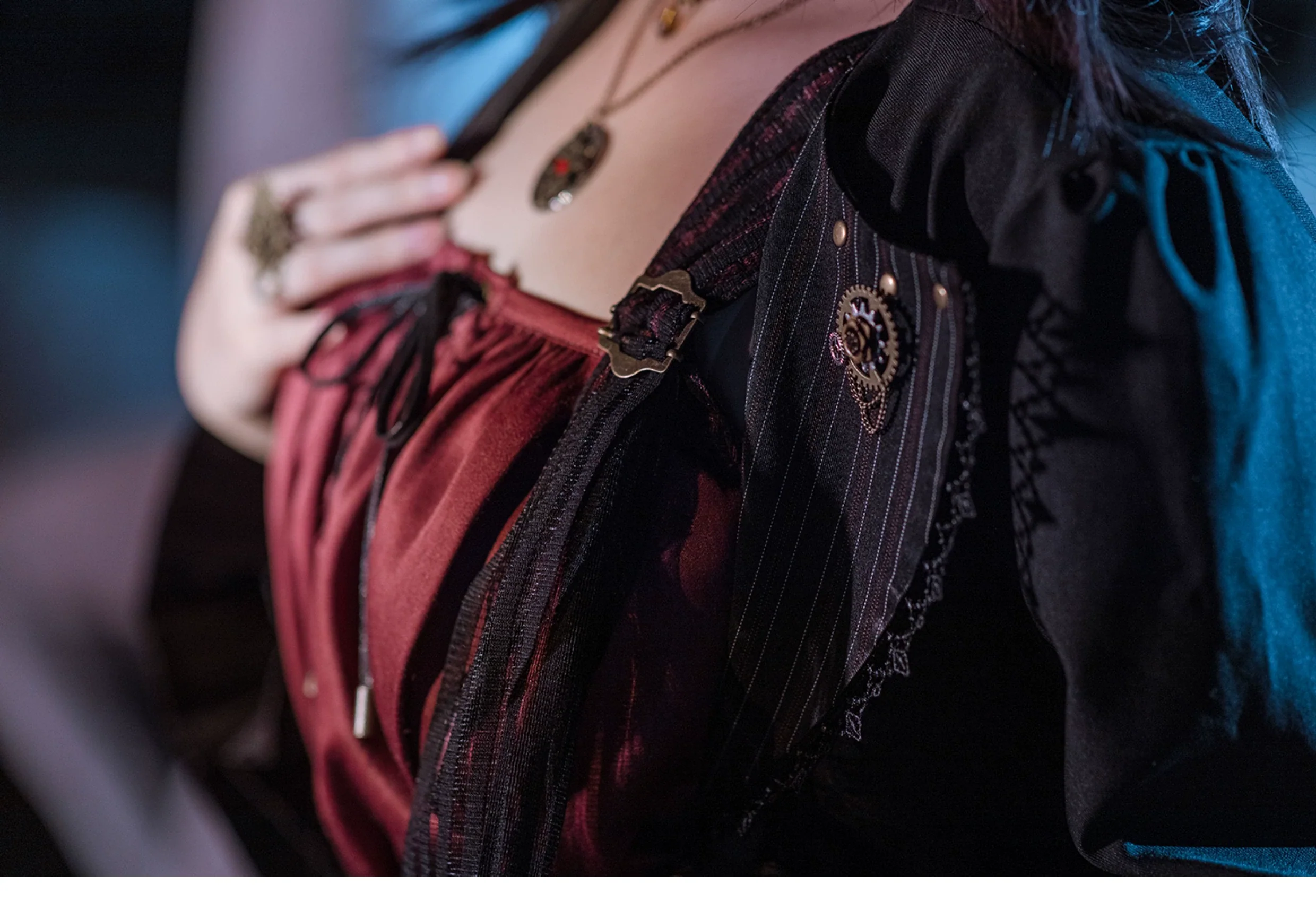 Mr. Yi's Steam Continent - Gothic Lolita Cardigan Long Sleeve Black Short Jacket - Image 24