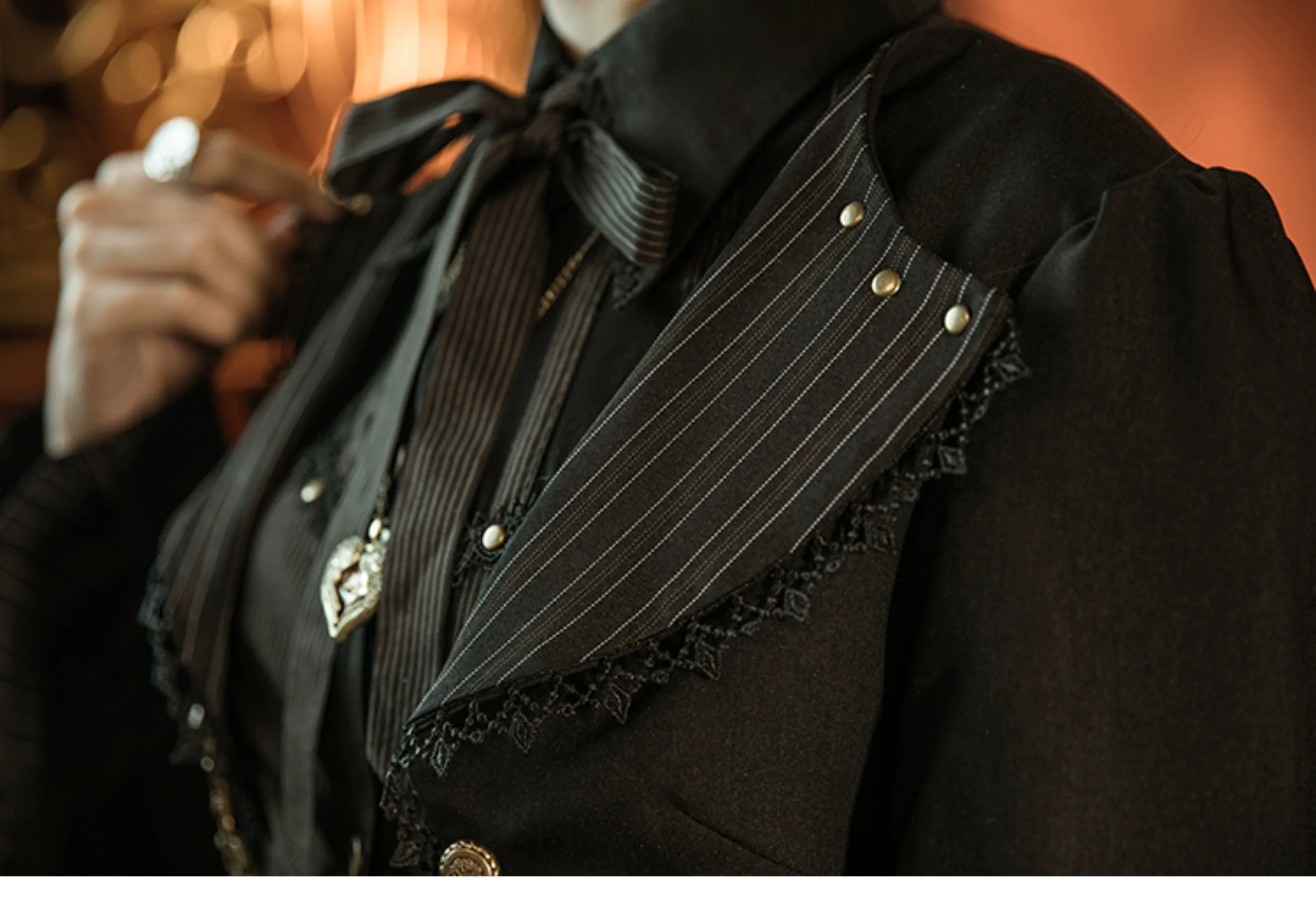 Mr. Yi's Steam Continent - Gothic Lolita Cardigan Long Sleeve Black Short Jacket - Image 40