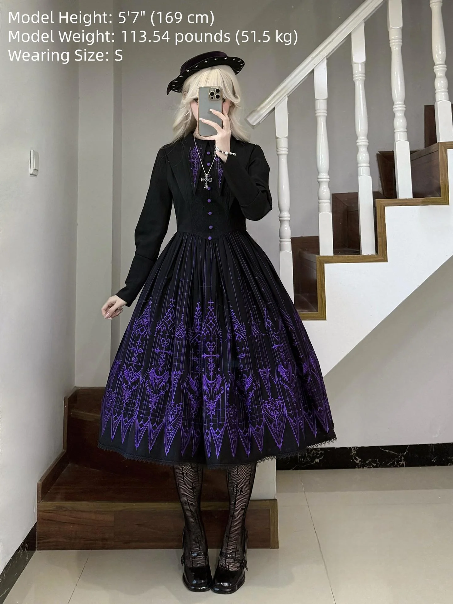 Dream Window - Gothic Lolita Church Embroidery OP Dress, Back Zipper - Image 11