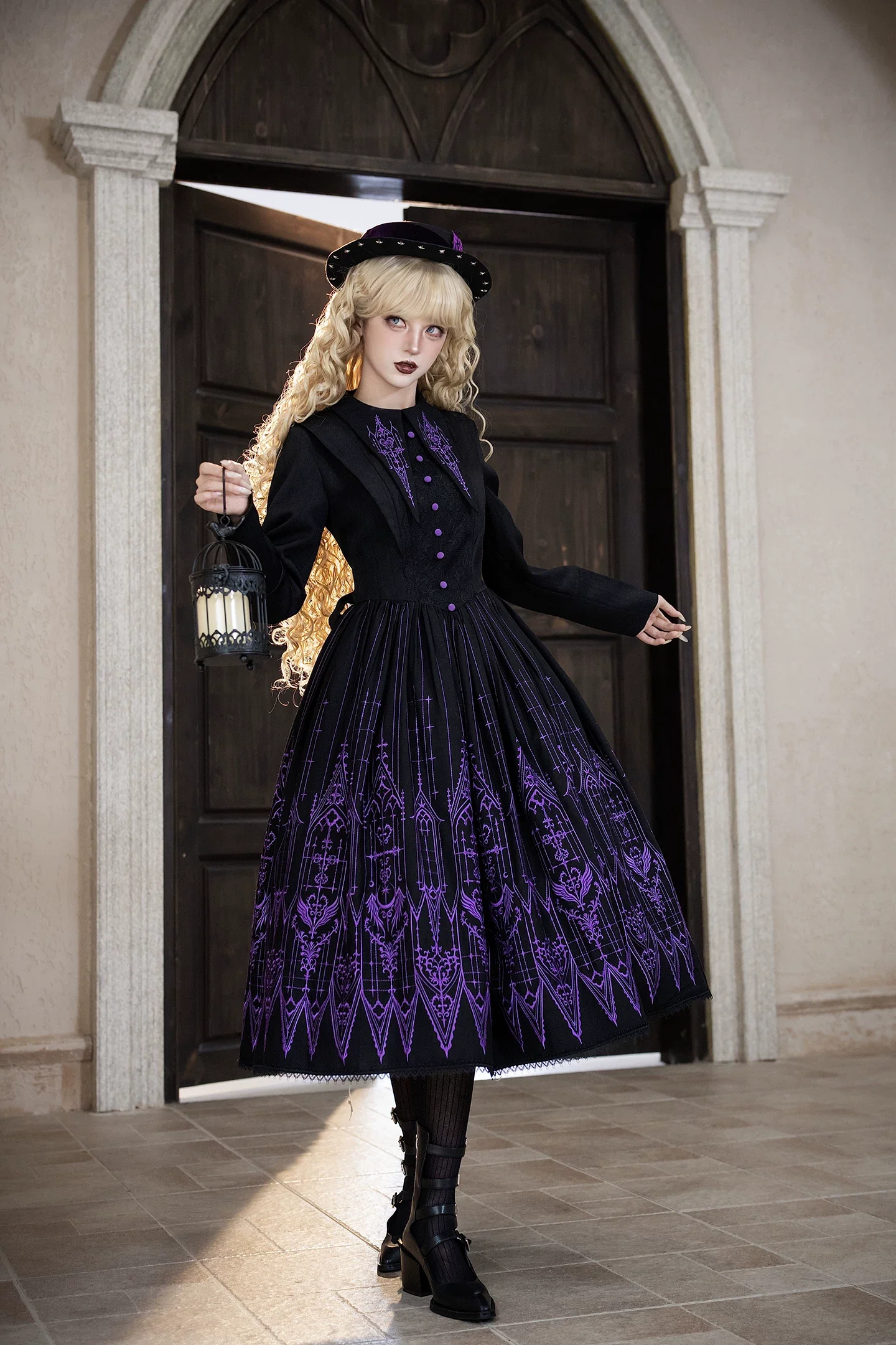 Dream Window - Gothic Lolita Church Embroidery OP Dress, Back Zipper - Image 13
